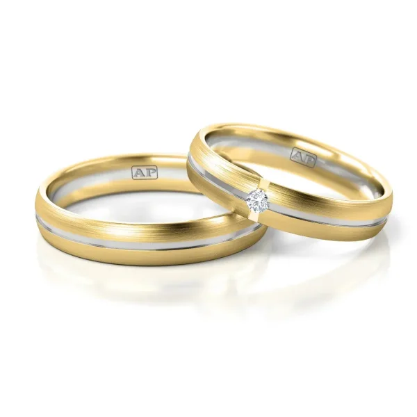 Trouwringenset 80267 - 0.04ct.