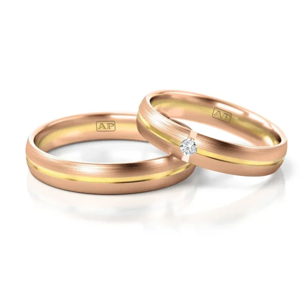 Trouwringenset 80267 - 0.04ct.