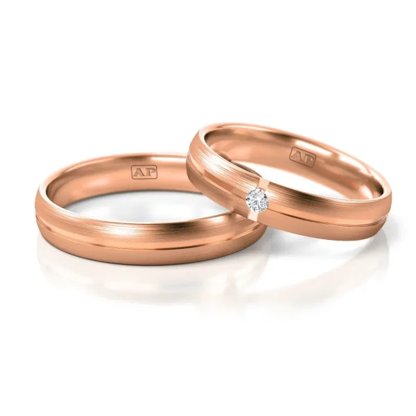 Trouwringenset 80267 - 0.04ct.