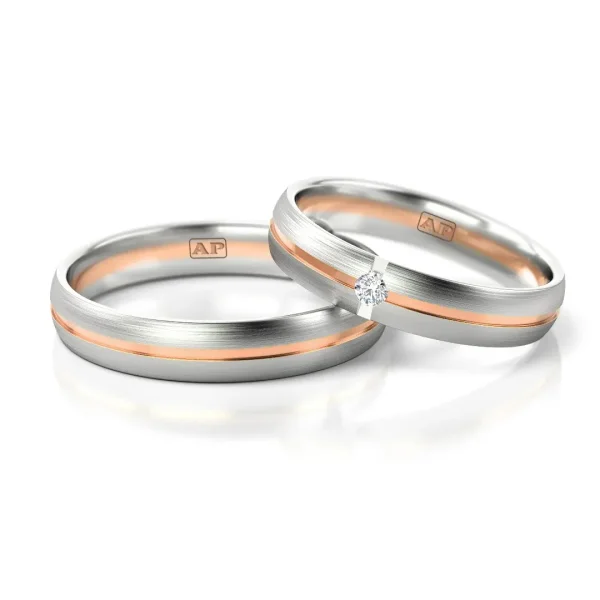 Trouwringenset 80267 - 0.04ct.