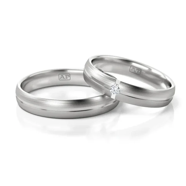 Trouwringenset 80267 - 0.04ct.