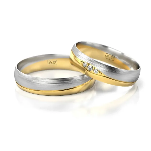 Trouwringenset 80275 - 0.035ct.