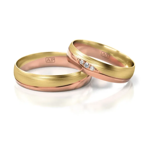 Trouwringenset 80275 - 0.035ct.