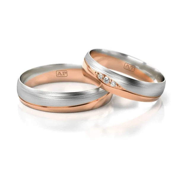 Trouwringenset 80275 - 0.035ct.