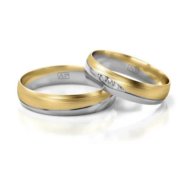 Trouwringenset 80275 - 0.035ct.